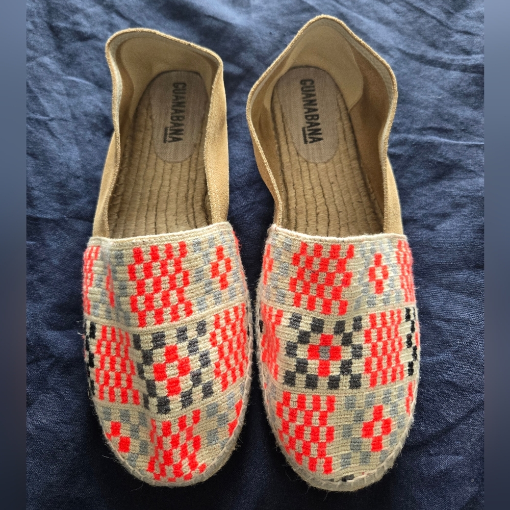 TODD SNYDER Guanabana Grey and Orange Slip-On Espadrilles